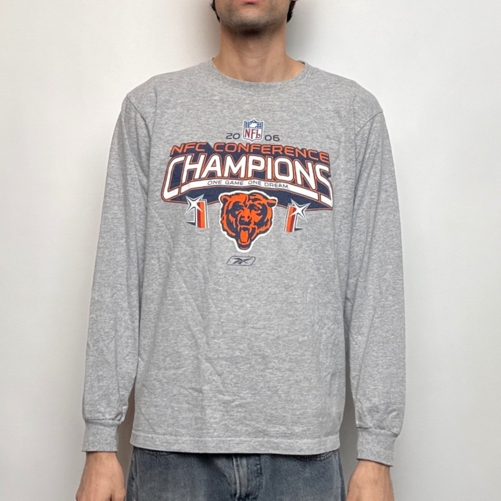 Reebok Chicago Bears 2006 NFC Conference Champions Gray Long Sleeve Shirt Mens M